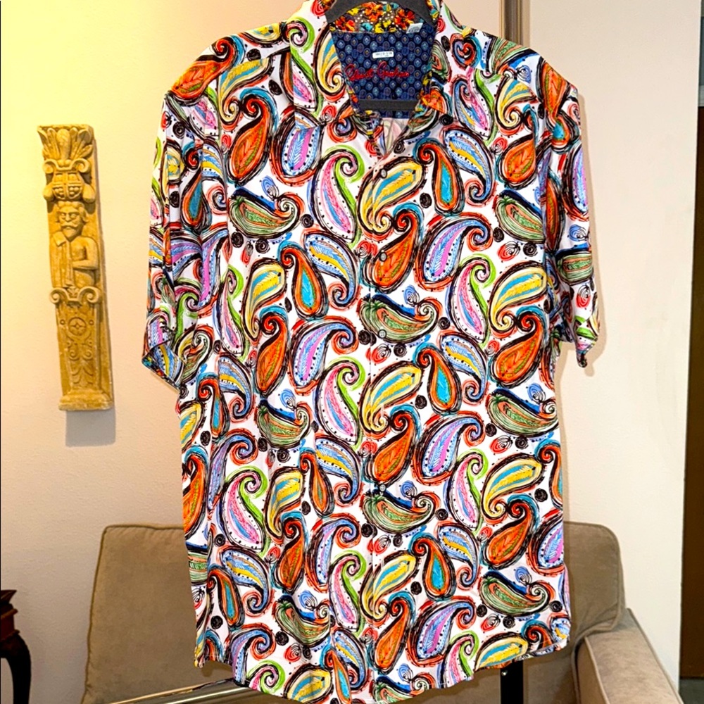 ROBERT GRAHAM
Pimlico Short Sleeve Button Down Shirt 3xl RARE!